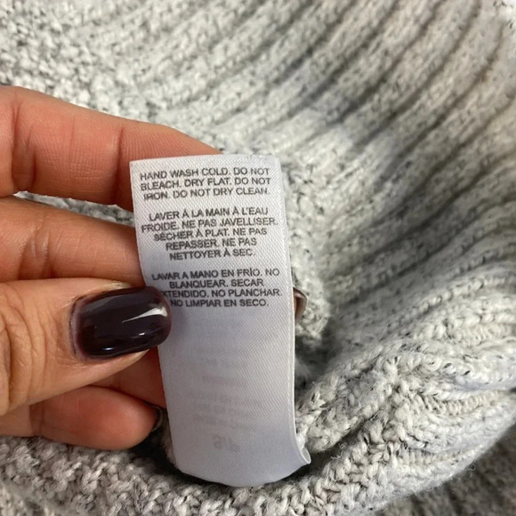 Light gray textured pull over long sleeve zip back sweater dress size small - Picture 8 of 11